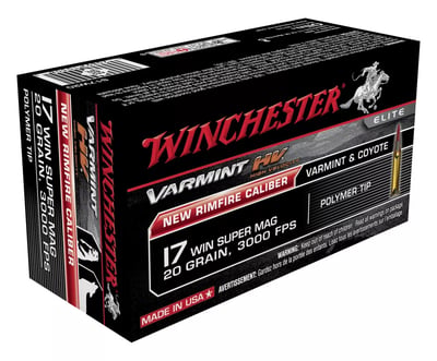 Winchester Varmint HV 17 Win Super Mag Rimfire Ammo - 50 Rd - $19.99 (Free S/H over $50)