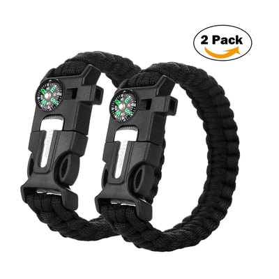 Cos2be 5 In 1 Survival Bracelet Paracord Survival Gear Parachute Cord W Fire Starter Scraper - $6.39 + FS over $49 (LD) (Free S/H over $25)