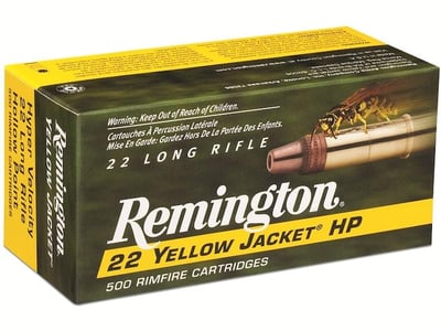 Remington Yellow Jacket 22LR Ammo 33 Grain Plated Truncated Cone Hollow Point - $5.66 (Free Shipping on $100+ Orders)