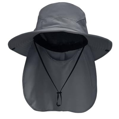 NPQQUAN Sun Hats with Neck Flap UPF 50+ UV Protection Wide Brim Bucket Hat Safari Hiking Fishing Hats Darkgray - $9.95 + FREE Shipping