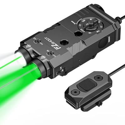 40% off EZshoot 1600 Lumens Rifle Flashlight/Green Illuminator with Green/IR Laser 4-in-1 Combo Magnetic Rechargeable, Hunting Flashlight for Rifle with Remote Switch, Compatible with Picatinny and M-Rail w/code V6ZKQAPA + FREE Shipping