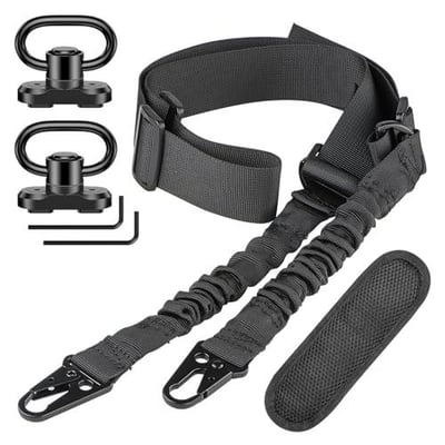 50% off CVLIFE Two Point Sling with Removable Shoulder Pad Rifle Sling Adjustable Length Traditional Gun Sling with 2 Pack Swivels w/code 6U3M8U3G - $7.75 + FREE Shipping