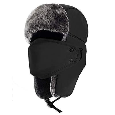 Mysuntown Unisex Winter Trooper Trapper Hat Hunting Hat Ushanka Ear Flap Chin Strap and Windproof Mask 22-24" ,One Size Fits All - $12.99 + FREE Shipping