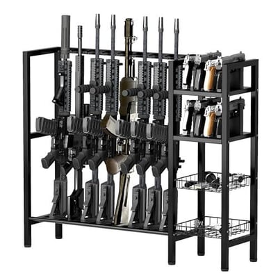 Floor Gun Rack Stand, Vertical Rifle Rack, Freestanding Rifle Stand Display for Home, Holds up to 8 Long Guns and 8 Handguns - $55.99 + FREE Shipping