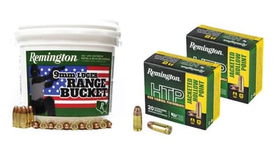 Remington Range & Defense 9mm 115 Gr FMJ 350 Rd & +P Hollow Point 40 Rd - $99 + Free Shipping