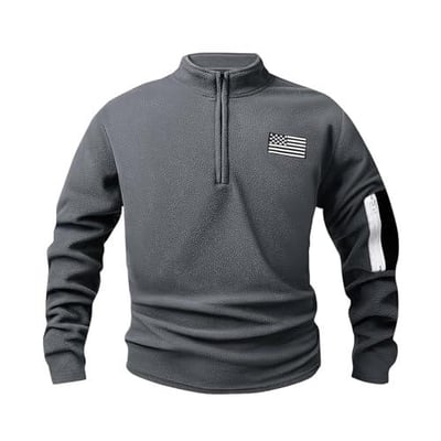 FOCLMP Mens Fleece Quarter Zip Pullover American Flag Graphic Patriotic Sweatshirts (Gray, Green, Black) - $13.95 + $4.99 Shipping