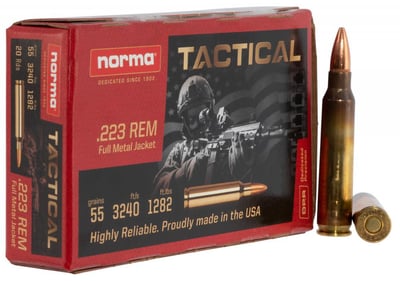 Norma Ammunition (RUAG) 295040020 Tac 223 Rem 55 gr Full Metal Jacket (FMJ) 20 Bx - $12.5
