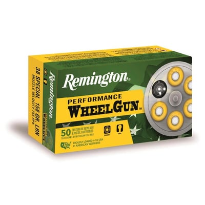 In Stock - Remington Performance WheelGun, .38 Special, LRN, 158 Grain, 50 Rounds - $27.45 (Buyer’s Club price shown - all club orders over $49 ship FREE)