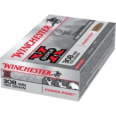 Winchester Super-X Ammunition 308 Winchester 150 Grain Power-Point Box of 20 - $28.99