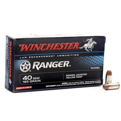 Winchester .40 S&W Ammo 165 Gr Ranger Series Hollow Point - 50 Rd - $28