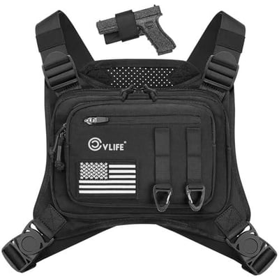50% off CVLIFE Chest Bag Chest Vest with Holster Adjustable Outdoor Chest Bag for Men and Women Chest Pack for Running, Cycling, Hiking w/code N537U8ZS  + FREE Shipping