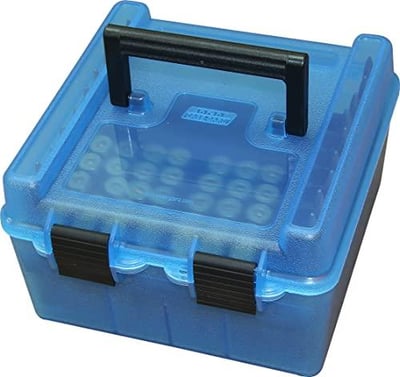 MTM R-100-MAG-24 Deluxe Ammo Box 100 Round Handle WSM WSSM Ultra Mag, USA Made, Clear Blue - $18.81 + FREE Shipping