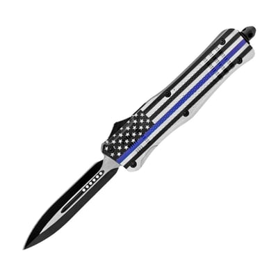 Master Cutlery OTF Knife, Thin Blue Line - KN-8103BLLM - $22.99
