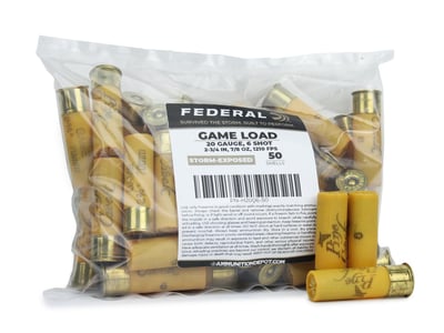 Federal Upland Game Load 20 Gauge 2.75" 7/8 oz 6 Shot Storm-Exposed Ammo 50 Rounds - $7.12 w/ code: FEBRUARY5 