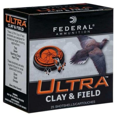 Federal Ultra Clay & Field 2.75" 12 Gauge Ammo 1 1/8oz #7.5 Shot 1200 fps 25 Shells - $7.99