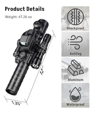 MidTen 3-9x32 Scope with Dual Illuminated Optics & 4 Holographic Reticle Red/Green Dot & IIIA/2MW Laser Rangefinder Illuminated Reflex Sight & 20mm Mount - $72.89 w/code "KN2F7NN9" + FREE Shipping