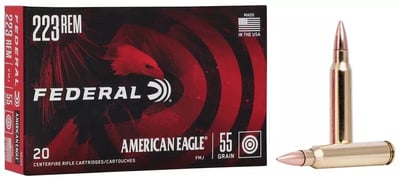 Federal American Eagle 223 Rem 55 gr Full Metal Jacket Boat Tail (FMJBT) Ammunition 20 rd BOX - $9.99 