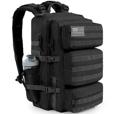 kookoomia 50L Military Tactical Backpack Molle Army 3 Days Assault Pack Bug Out Bag Water Resistant (Black) - $33.99 + FREE Shipping