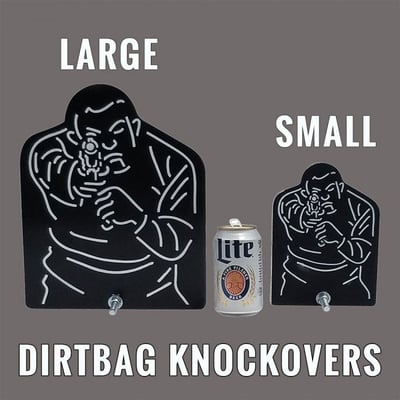 Dirtbag Knockover Targets Thicknesses (3/16 1/4 3/8 1/2 5/8), 2 Sizes from $6.27 after code "LUCKY" (Free S/H over $99)