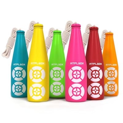 Atflbox 6 Pack Shatterproof Plastic Bottle Target for Backyard Shooting, Bright Colors with Hanging Rope for Target Practice, Ideal for Indoor and Outdoor Training - $18.99 + FREE Shipping