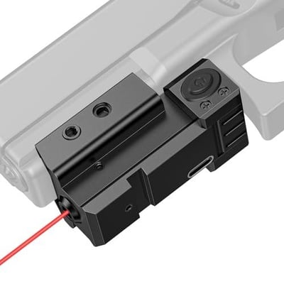 50% off EZshoot Pistol Laser Sight, Rechargeable Red/Green Laser Sight for Pistol, Low Profile Pistol Laser for Gun Compatible with 21MM Picatinny Rail with Ambidextrous Switches w/code K5RXFUMG - $8.49 + FREE Shipping