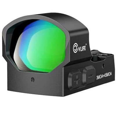 48% off CVLIFE BearMight Auto-Brightness Red/Green Dot Sight for RMS RMSc, 3 MOA Dot Motion Awake Reflex Sight Optic Scope for Compact Pistol, 5000G Shockproof & Waterproof, Adapter for MOS/RMR/Picatinny w/code FZ92LFNP + FREE Shipping