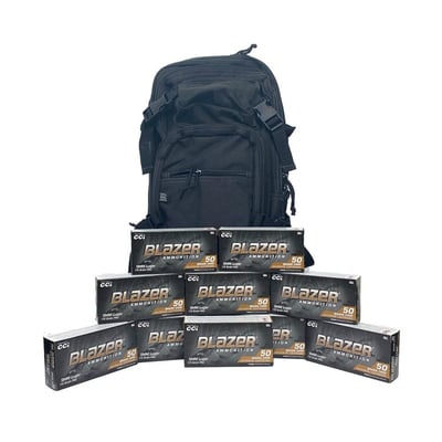 Glock Backpack Black with CCI Blazer 40 S&W 165 Grain FMJ 500 Rounds - $261.99