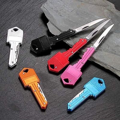 Dsmile 6 Pack Key Knife, Key Chain Knife, Self Defense Knife, Stainless Steel Keychain Shaped Folding Pocket Knife - $6.88 (Free S/H over $25)