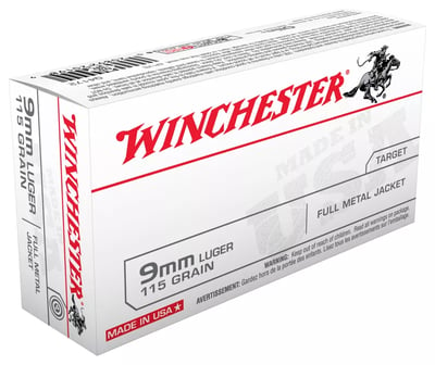 Winchester USA Handgun Ammo - 9mm Luger - 115 Grain- FMJ - 50 Rounds - $20.99 (Free S/H over $50)