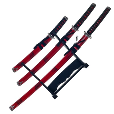 Whetstone Cutlery 3 Piece Marble Red Katana Sword Set - $27.19 after clipped coupon (FS over $35) (Free S/H over $25)