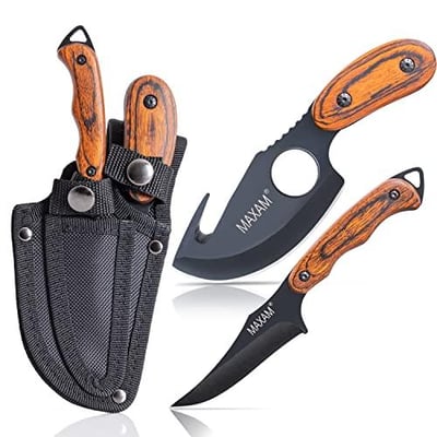 Maxam Fixed Blade Hunting Knife Set – Full Tang - 6 Inch Skinning Knife & 7 Inch Caping Knife -Includes Sheath - 2-Pieces - $18.95 + FREE Shipping