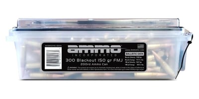 Ammo Inc 150 gr FMJ .300 AAC 200 Round Ammo Can - 300B150FMJ-B200 - $149.99