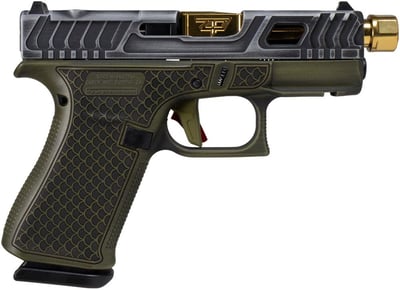 Glock 43X MOS Optics Ready 3.92" 9mm 10rd Pistol, Green Tarpon Scale w/ Gold Threaded Barrel - $599.99 