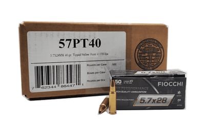 Fiocchi Hyperformance 5.7x28mm 40GR HP Ammo Rifle Ammo - 500 Rounds - 57PT40 - $209.95 