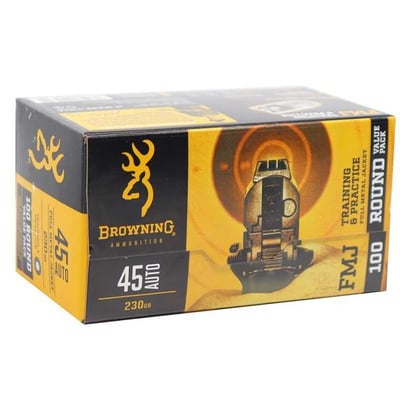 Browning Value Pack 45 ACP 230 Grain Full Metal Jacket 100 Rounds - $45 (Free S/H)