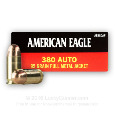 Federal American Eagle 380 Auto 95 Grain FMJ 1000 Rounds - $340