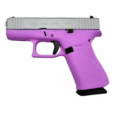 Glock 43x AUS 9mm, 3.41" Barrel, Fixed Sights, Purplexed/Silver, 10rd - $562.39 