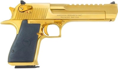 Magnum Research Desert Eagle Mark XIX Gold .50 AE 6" Barrel 7-Rounds - $3699 
