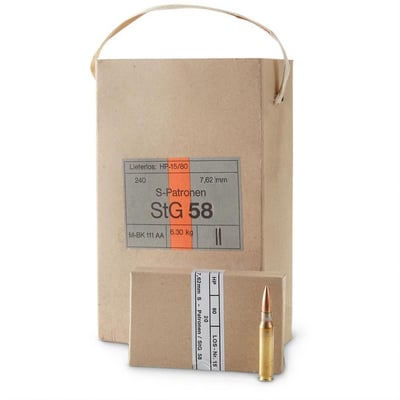 Hirtenberger .308 (7.62x51mm) 147 Grain FMJ Ammo, 240 rounds - $118.79 (Buyer’s Club price shown - all club orders over $49 ship FREE)