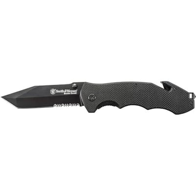 Smith & Wesson Border Guard SWBG6TS 10.1in S.S. Folding Knife with 4.2in Serrated Tanto Blade and G-10 Handle for Outdoor, Tactical, Survival and EDC,Black - $18.80 + FREE Shipping