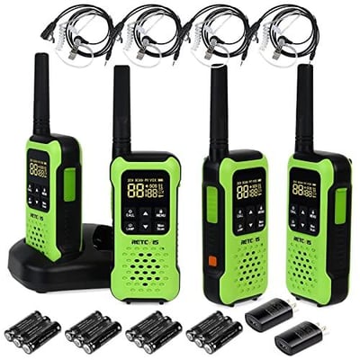 Retevis RT49P Waterproof Walkie Talkies, IP67 Portable FRS Two-Way Radios, Waterproof Floating Walkie Talkies for Adults, NOAA, Flashlight SOS, for Kayaking, Fishing, Hunting 4 Pcs - $66.99 + FREE Shipping