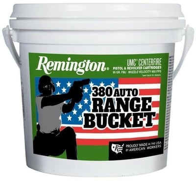 Remington UMC .380 Auto 95 gr FMJ Range Bucket 300 Rounds - $99 + Free Shipping