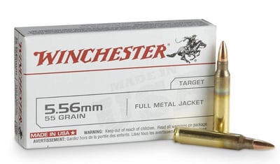 Winchester White Box, 5.56x45mm NATO, FMJ, 55 Grain, 20 Rounds - $9.78 (Free Shipping over $99)