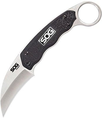 SOG Gambit Fixed-Blade Knife with Sheath, 2.58" Blade, Satin Polished Finish - $16.99 (Free S/H over $25)