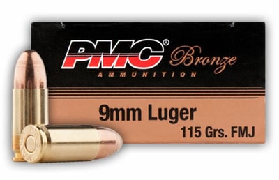 PMC Pistol Ammunition 9mm Luger 115gr FMJ - 1000rd Case - $222.04 (S/H $19.99 Firearms, $9.99 Accessories)