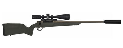 Christensen Arms Evoke 6.5 Creed 20" 4+1 Burnt Bronze Cerakote, Green Hybrid Hunter CT Brushline Rifle Scope 4-16X50mm Bolt Action Rifle w/ Suppresssor - $1299.99 