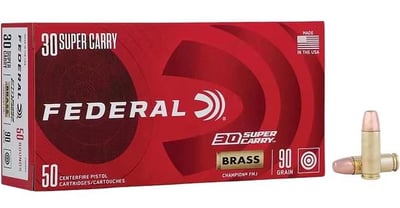 Federal Champion 30 Super Carry Ammo 90 Grain Full Metal Jacket 50 Rounds - $18.99 (Free Shipping on $100+ Orders)