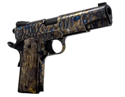 Dickinson 1911 Premium Fireball S .45 ACP 5" 9rd Pistol, Engraved Wooden Grips - $589.99