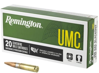 Remington UMC Ammunition 300 AAC Blackout Open Tip Flat Base 20 Rounds - $24.99