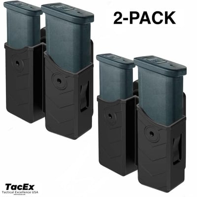 2 Pack Universal Dual Magazine Holder Belt Clip Single Or Double Stack Mags 9mm,10mm,40,45 (CD) - $15.99